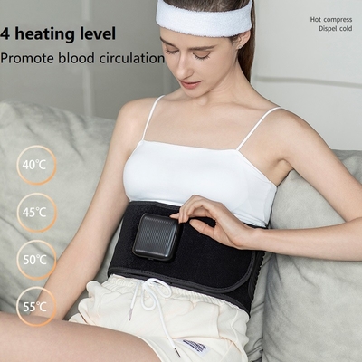 Rechargeable Waist Massage Belt Hot Wave Lumbar Support Vibration Red Light Therapy