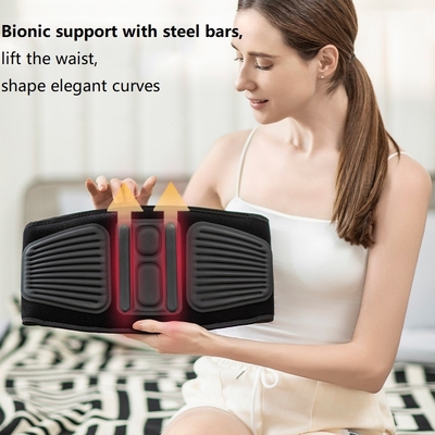 Rechargeable Waist Massage Belt Hot Wave Lumbar Support Vibration Red Light Therapy